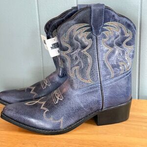 Smoky Mountain Juniper Western Coastal Cowgirl Boots Blue Snip Toe Youth 5D